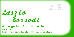 laszlo borsodi business card