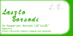 laszlo borsodi business card